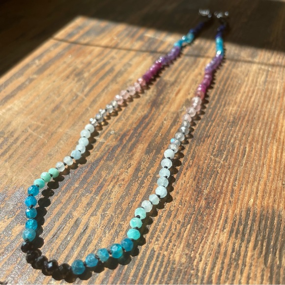 Bren Jewelry Jewelry - 16.5" Gemstone Silk Hand Knotted Sterling Silver .925 Necklace